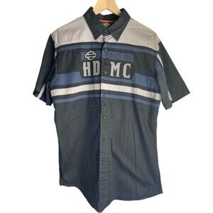 Harley-Davidson Men’s Medium Short Sleeve Button Down  Cotton Shirt